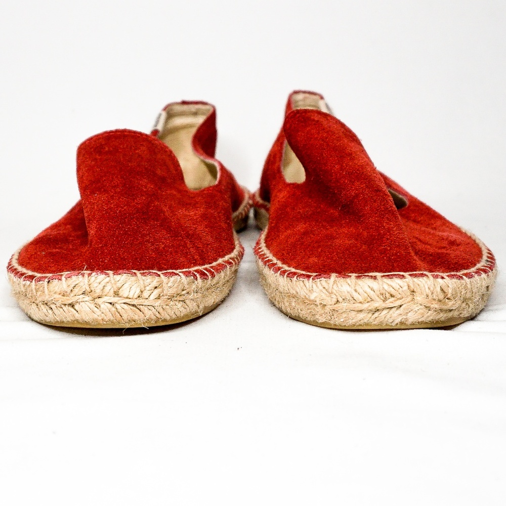 SOLUDOS Espadrilles Red Woven Canvas Slides 7 - Picture 4 of 7